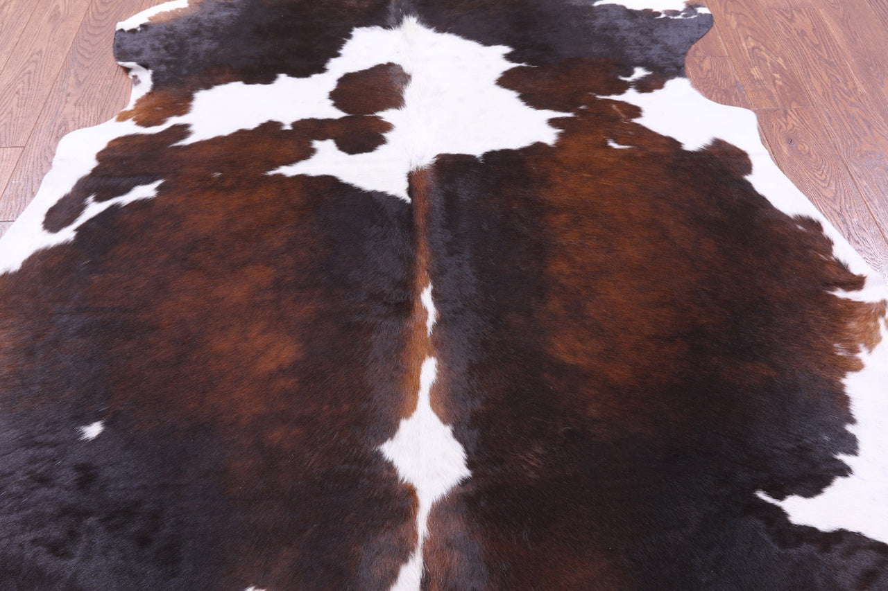 Tricolor Natural Cowhide Rug - Large 6'11"H x 6'4"W