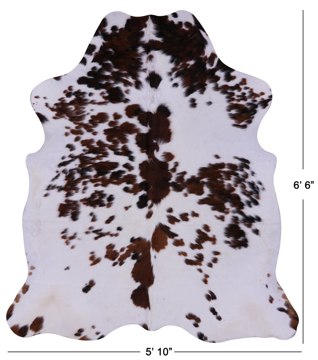 Brown & White Natural Cowhide Rug - Large 6'6"H x 5'10"W