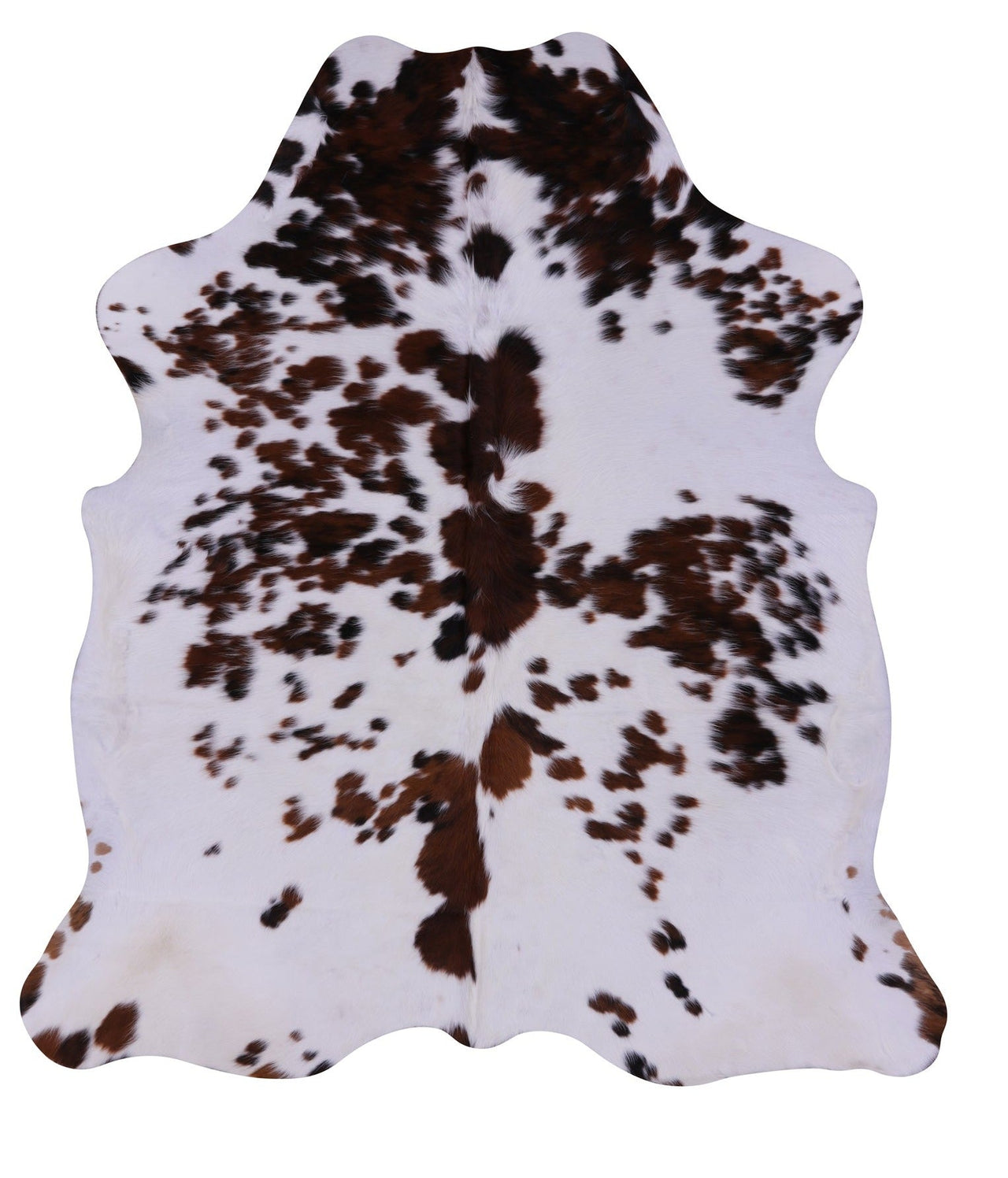 Brown & White Natural Cowhide Rug - Large 6'6"H x 5'10"W