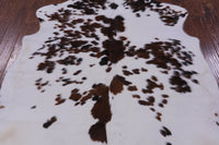 Thumbnail for Brown & White Natural Cowhide Rug - Large 6'6