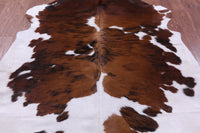 Thumbnail for Brown & White Natural Cowhide Rug - Large 6'7