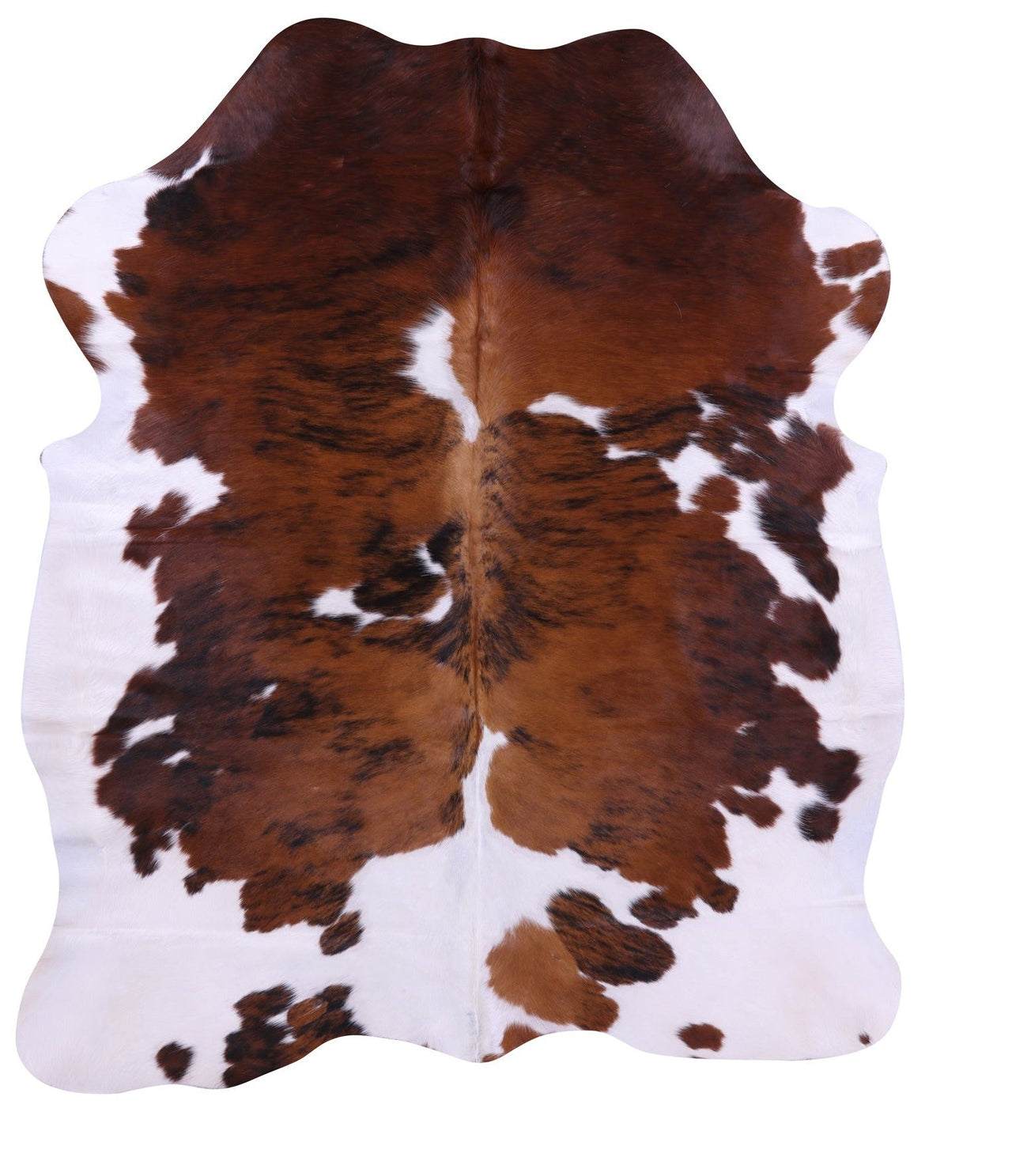 Brown & White Natural Cowhide Rug - Large 6'7"H x 5'7"W