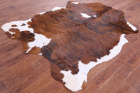 Thumbnail for Brown & White Natural Cowhide Rug - Large 6'9