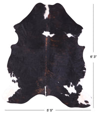 Thumbnail for Black & White Natural Cowhide Rug - Small 6'3