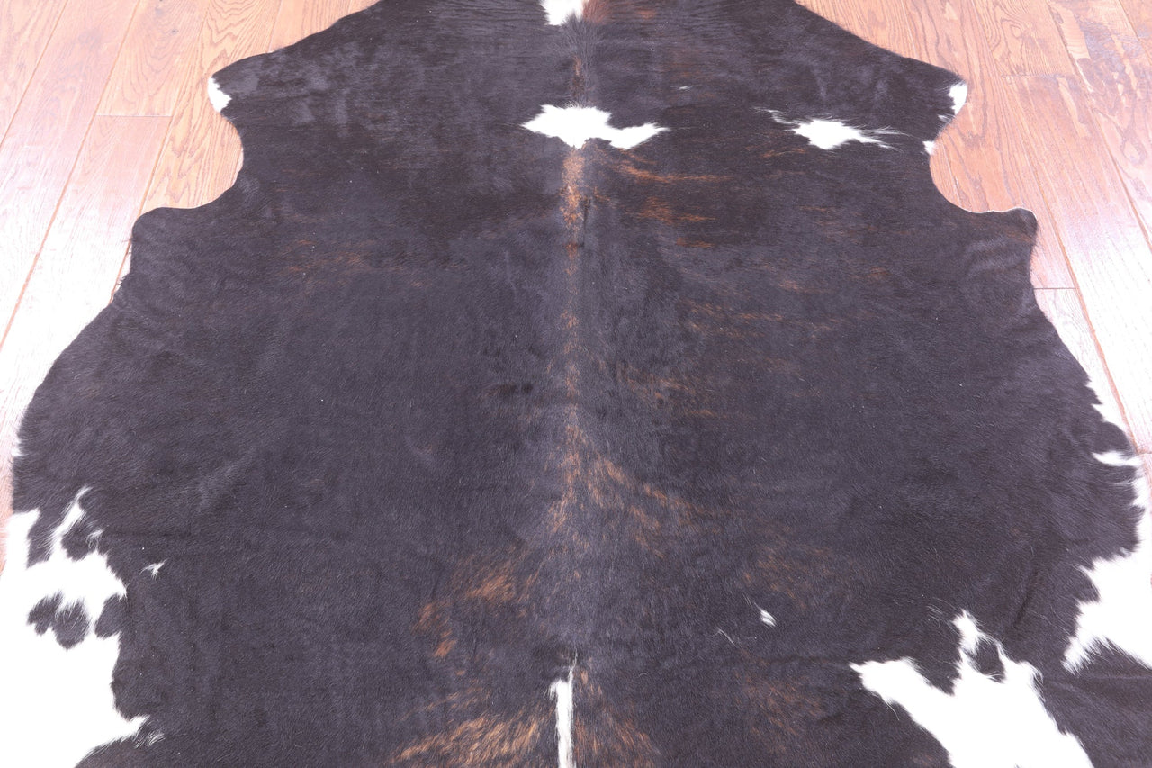 Black & White Natural Cowhide Rug - Small 6'3"H x 5'5"W