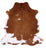 Brown & White Natural Cowhide Rug - Small 5'7"H x 5'8"W