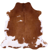 Thumbnail for Brown & White Natural Cowhide Rug - Small 5'7