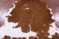 Thumbnail for Brown & White Natural Cowhide Rug - Small 5'7