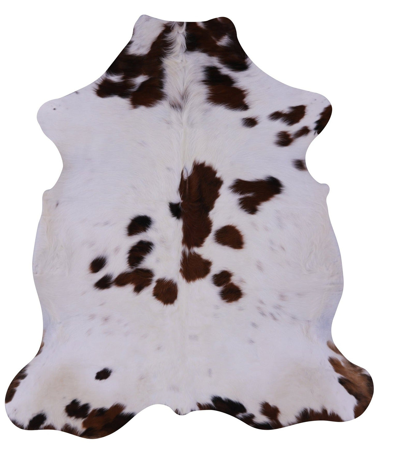 Brown & White Natural Cowhide Rug - Small 5'11"H x 5'3"W