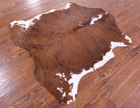 Thumbnail for Brown & White Natural Cowhide Rug - Small 5'10