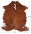 Brown & White Natural Cowhide Rug - Medium 5'10"H x 5'9"W