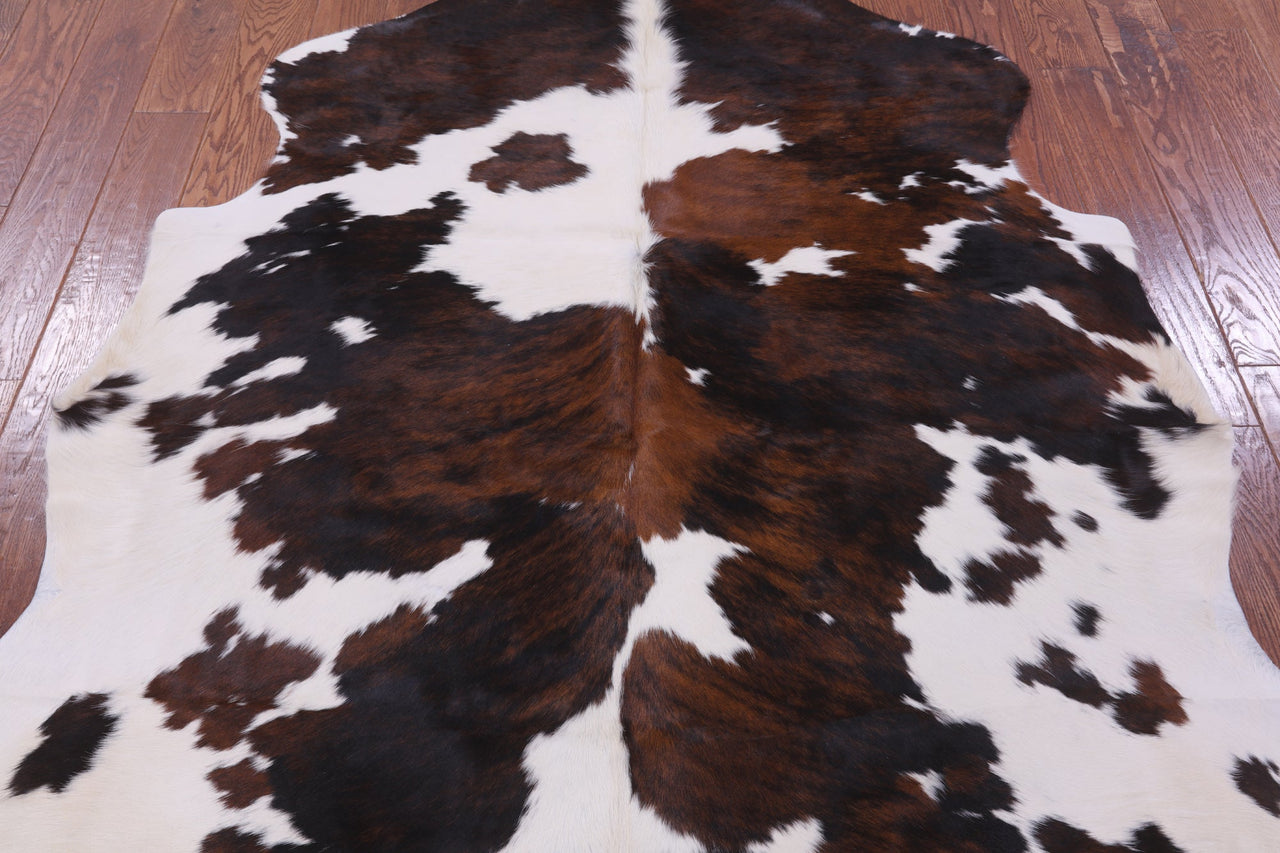 Tricolor Natural Cowhide Rug - Large 6'8"H x 5'10"W