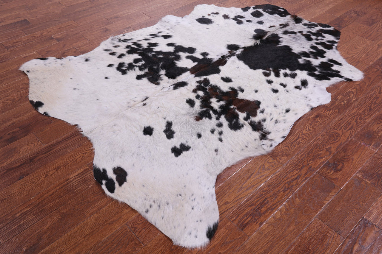 Black & White Natural Cowhide Rug - XLarge 7'1"H x 5'8"W