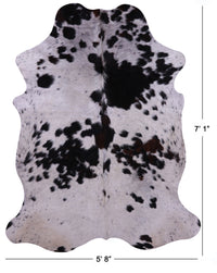 Thumbnail for Black & White Natural Cowhide Rug - Large 7'1