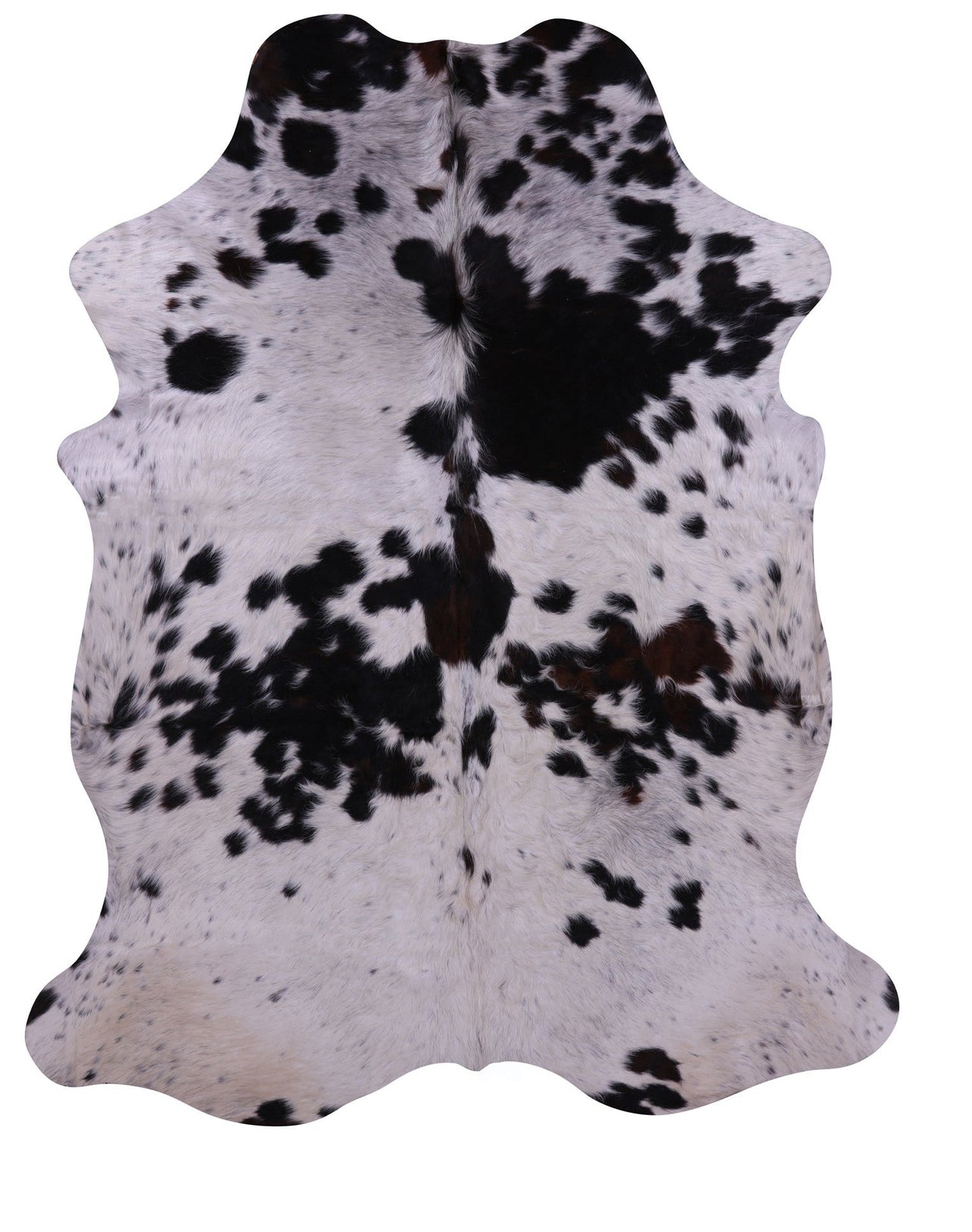 Black & White Natural Cowhide Rug - XLarge 7'1"H x 5'8"W