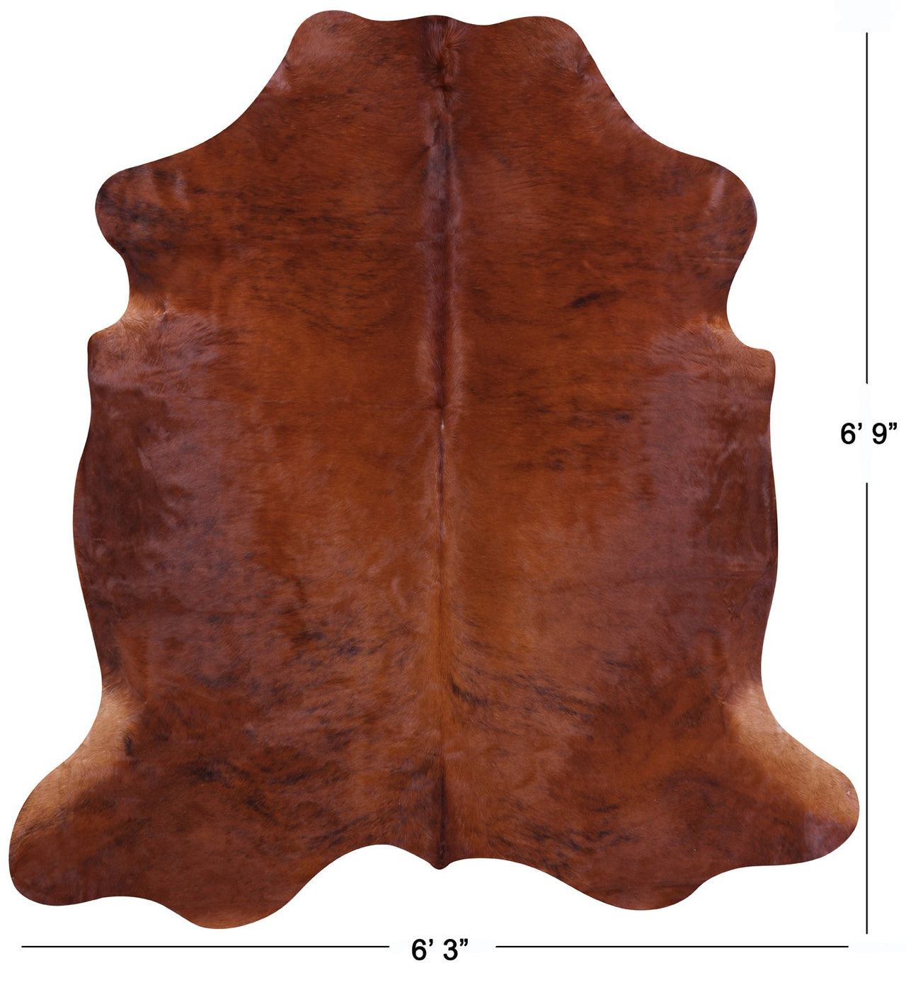 Brown Natural Cowhide Rug - Large 6'9"H x 6'3"W