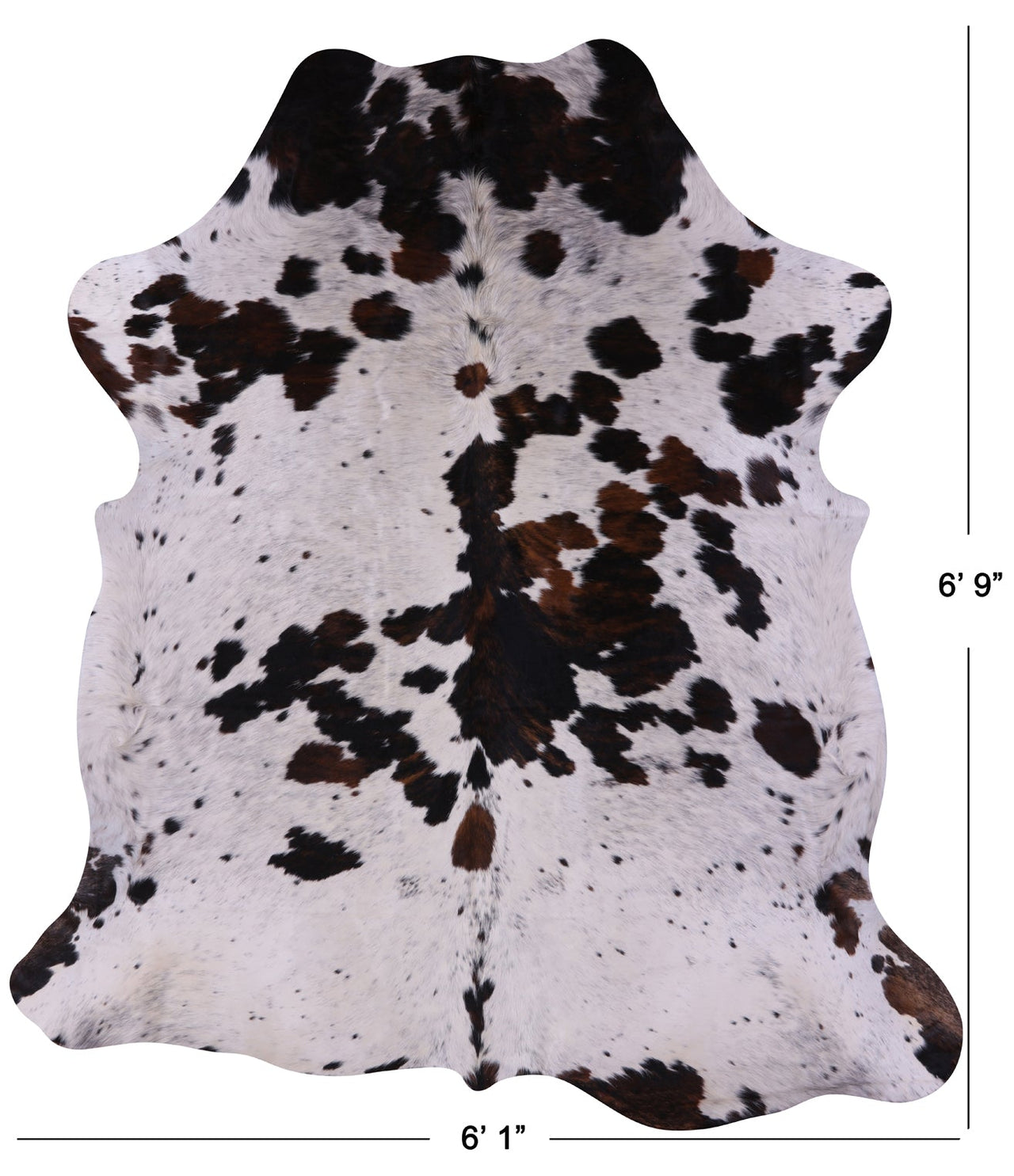 Salt & Pepper Natural Cowhide Rug - Large 6'9"H x 6'1"W