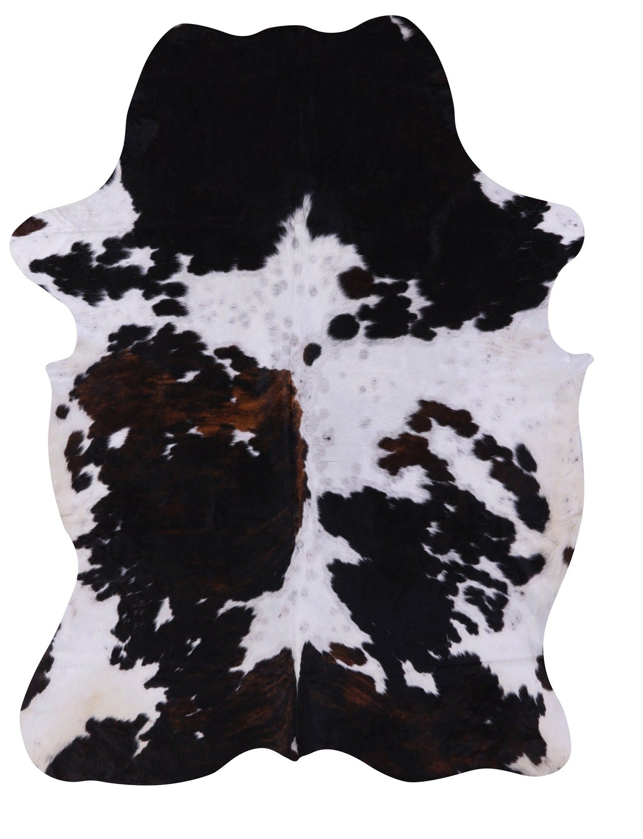 Black & White Natural Cowhide Rug - XLarge 7'0"H x 5'4"W