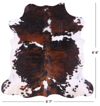 Thumbnail for Tricolor Natural Cowhide Rug - Large 6'9