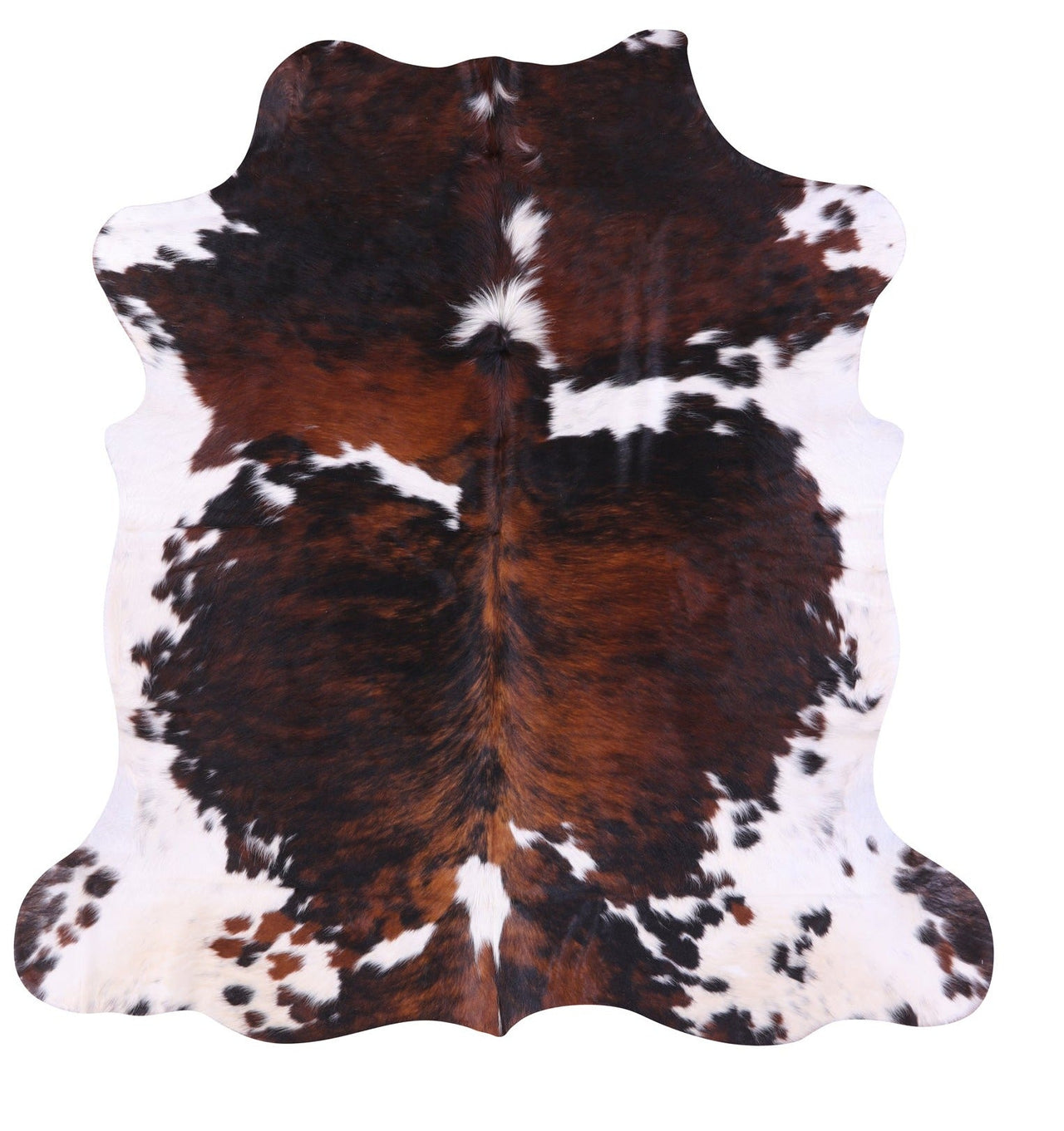 Tricolor Natural Cowhide Rug - Large 6'9"H x 6'7"W