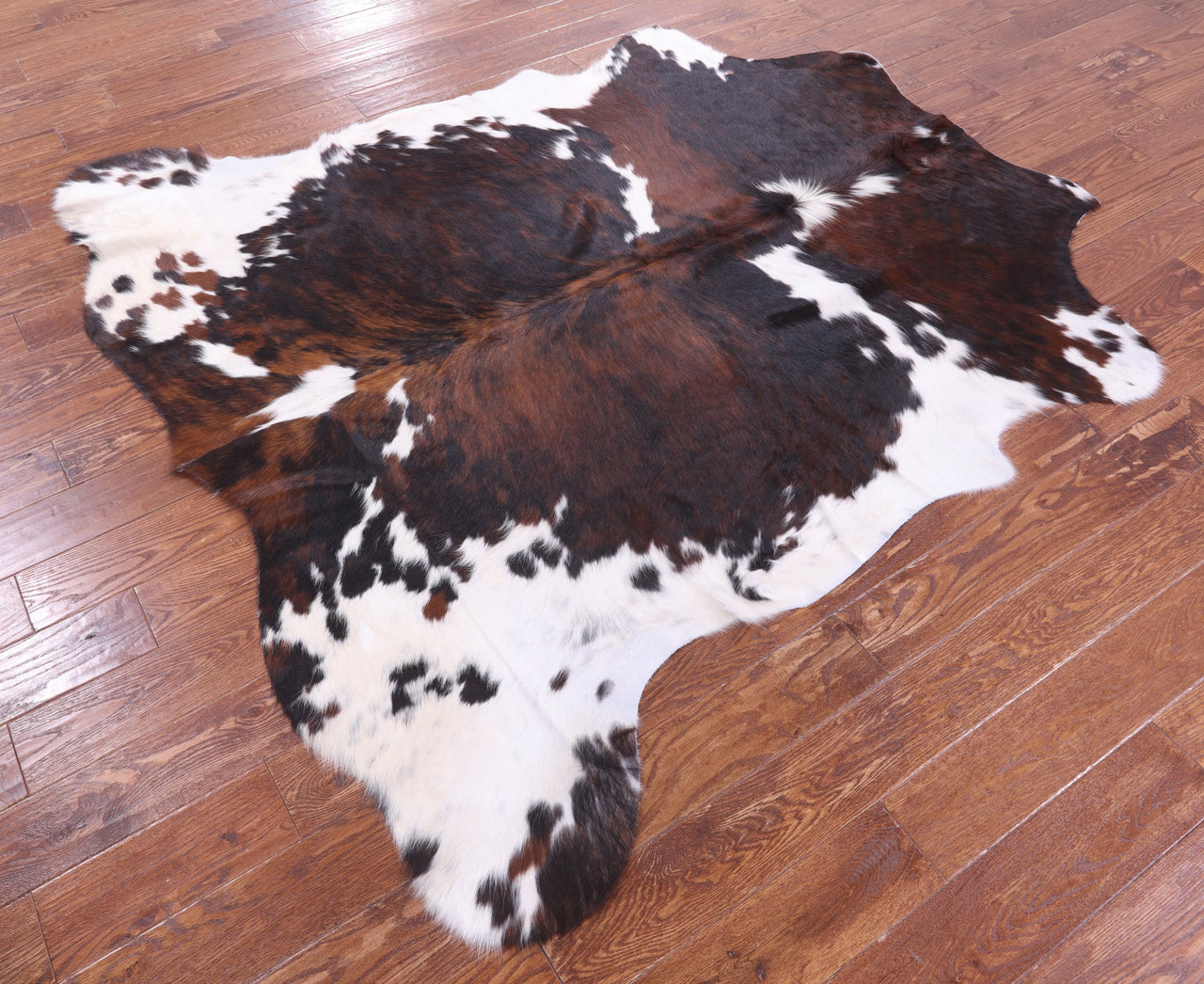 Tricolor Natural Cowhide Rug - Large 6'9"H x 6'7"W