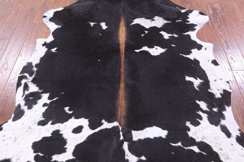 Black & White Natural Cowhide Rug - Large 6'11