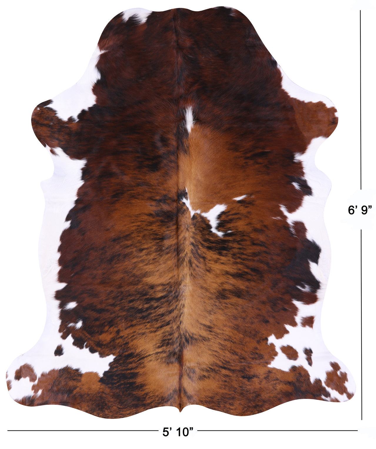 Tricolor Natural Cowhide Rug - Large 6'9"H x 5'10"W