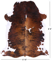 Thumbnail for Tricolor Natural Cowhide Rug - Large 6'9