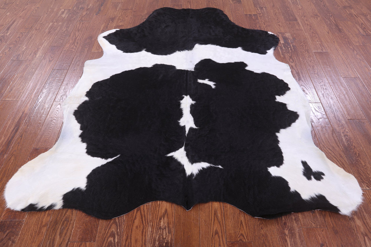 Black & White Natural Cowhide Rug - XLarge 7'0"H x 6'5"W