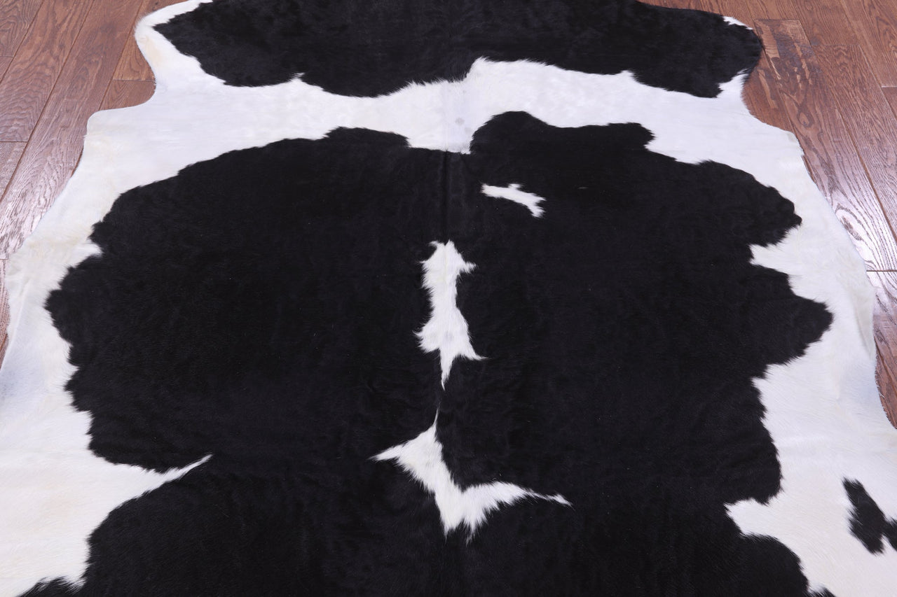 Black & White Natural Cowhide Rug - XLarge 7'0"H x 6'5"W