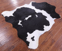 Thumbnail for Black & White Natural Cowhide Rug - XLarge 7'0