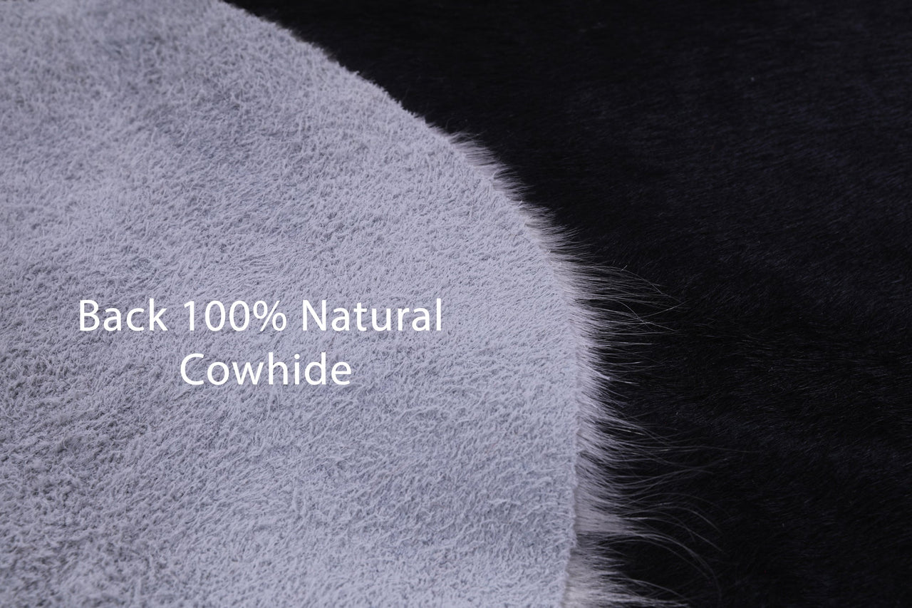 Black & White Natural Cowhide Rug - Large 7'0"H x 6'5"W