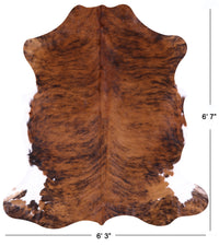 Thumbnail for Brindle Natural Cowhide Rug - Large 6'7