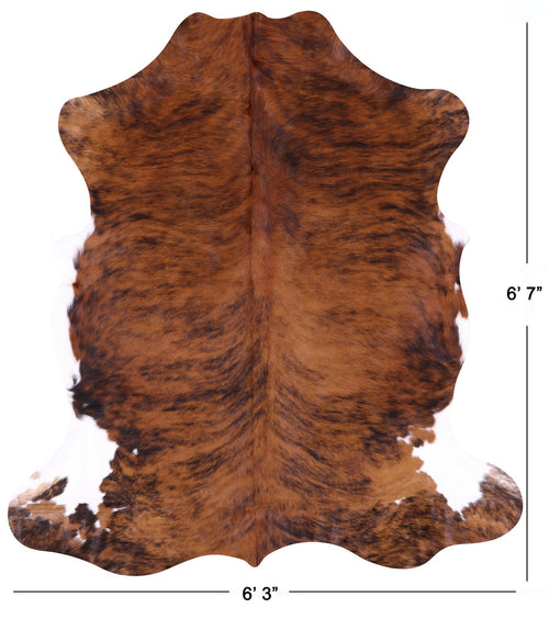 Brindle Natural Cowhide Rug - Large 6'7